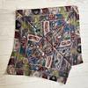 Used ETRO Etro Large Scarf Blue Brown Green Scarf Paisley Purple Silk Paisley Pattern