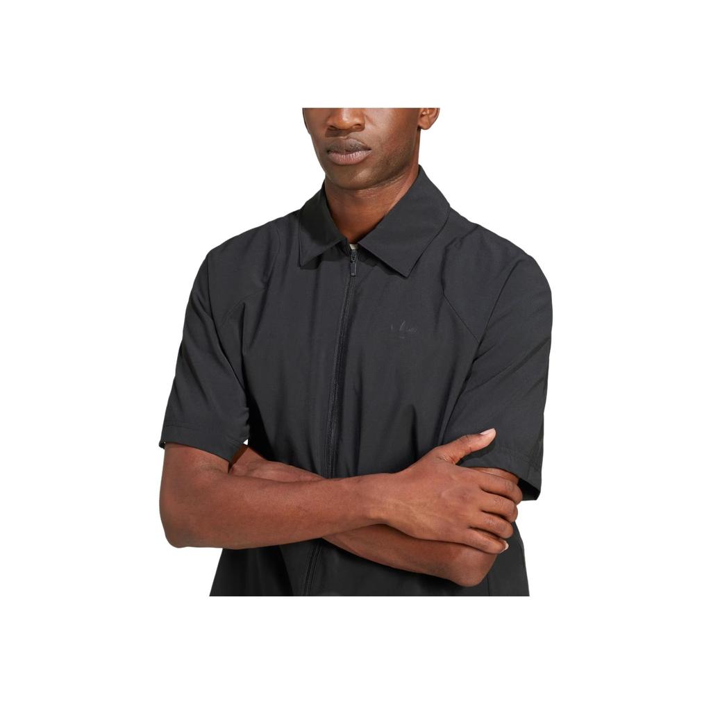 Adidas Originals Logo Zip Kurzarmhemd Herren Hemden Schwarz JD0048