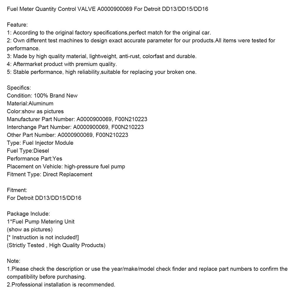 Kraftstoffzähler Mengenregelventil A0000900069 Für Detroit DD13/DD15/DD16