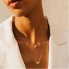 Minimalist Square CZ Pendant Necklace Women Sterling O-Chain Elegant Clavicle Jewelry