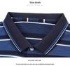 ROMON Men's Long-Sleeve Striped Polo Shirt for Seniors