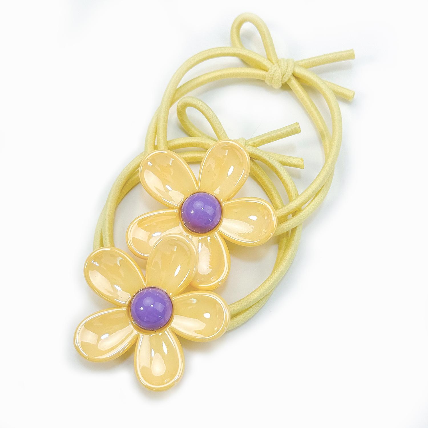 

2/5PCS Cute Girls Flower Long Elastic Hair Band For Kids Exquisite Braid Ponytail Holder Rubber Teis Fashion Hair Accessories