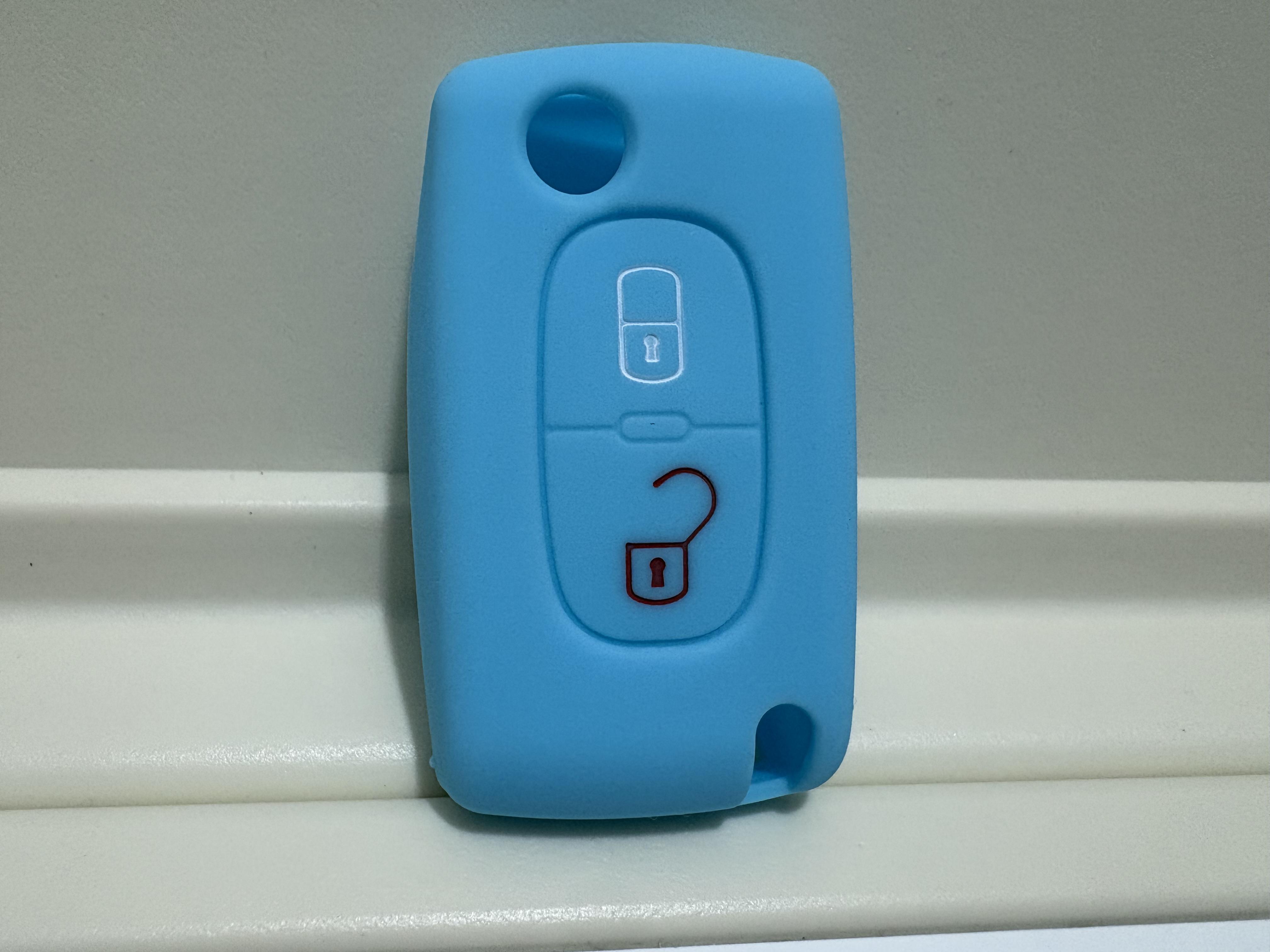

2 Button Silicone Case For Citroen C4 C5 C3 C2 C4L Xsara Picasso For Peugeot 208 207 308 RCZ 408 407 307 206 Car Flip Key Cover небесно-голубой