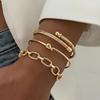 Set Brățări de Modă din Oțel Inoxidabil placat cu Aur de 18K - Elegant și Versatil