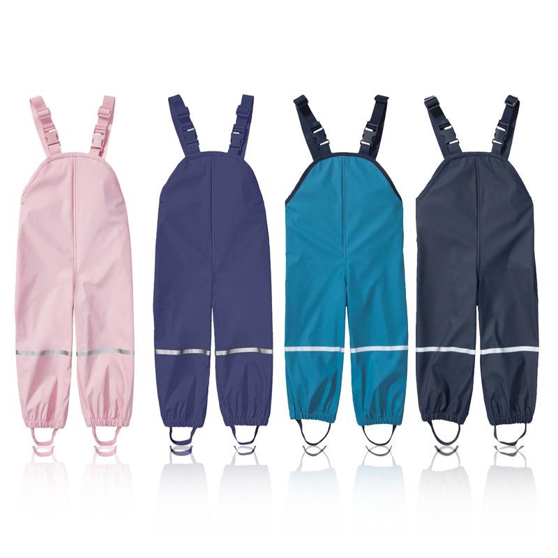 Kids' Waterproof Split Rain Bib Pants for Boys & Girls