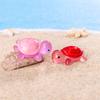 1Pc 1.77" Glow In Dark Sea Turtle Figurines Resin Glow Animal Miniature Figurines Ocean Theme Diy Home Garden Decoration