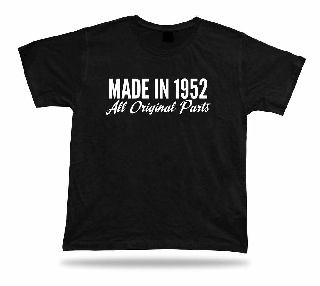 Printed T shirt tee Made in 1952 happy birthday present gift idea original