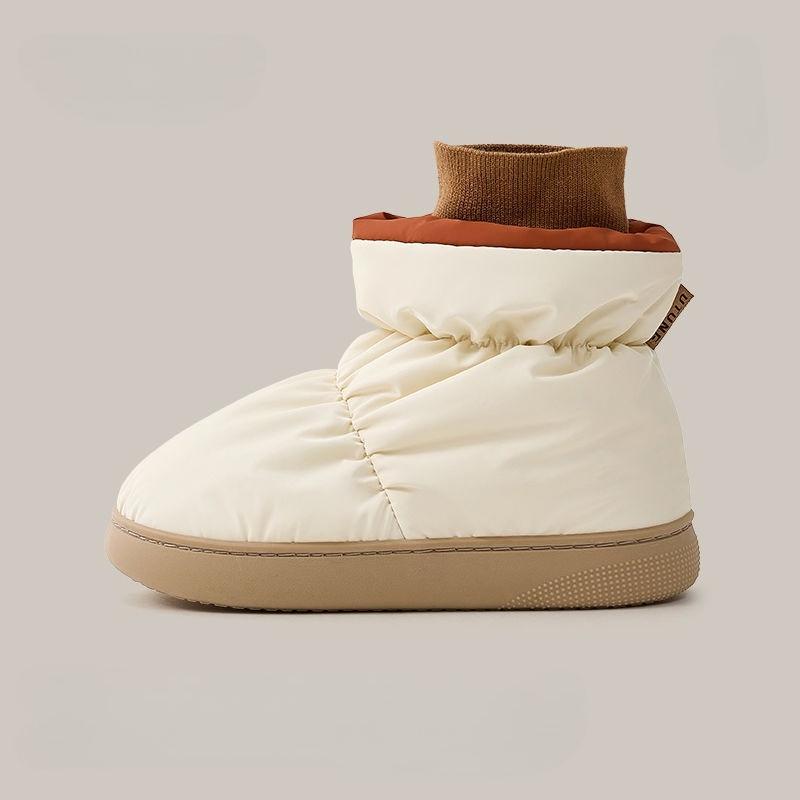 Waterproof High Top Warm Plush Women Cotton Shoes Anti Slip Outdoor Winter Light Weight Down Furry Thick Sole Female Snow Boots