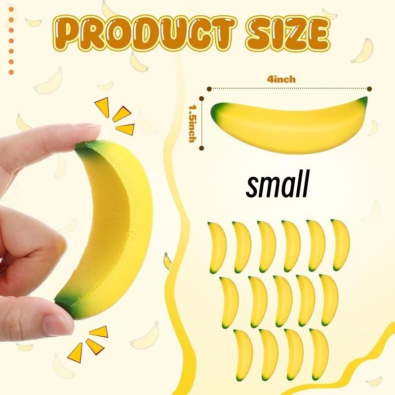 Fake Banana Squishy Toys Soft Lightweight & Durable Pu Foam Fruit Squeeze Toy Fun & Relaxing With Realistic Look Funny Prop