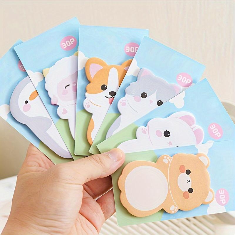 Cute Animal Special-shaped Sticky Notes, Adhesive Sticky Notes, Cartoon Decoration, Message Label Stickers, Note Markers for Office