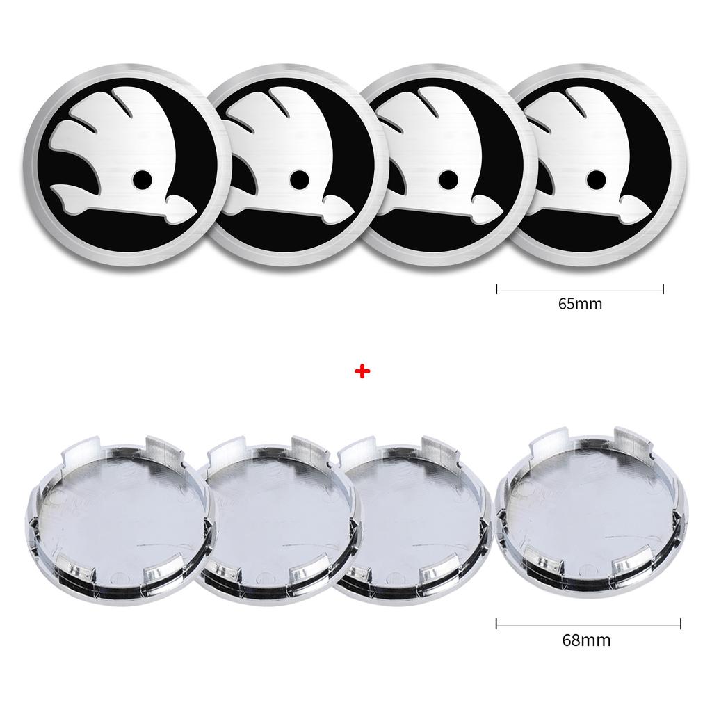 56/60/68/65mm Car Styling Wheel Center Hub Caps Rim Cover Badge Sticker For Skoda Octavia Fabia Rapid Superb Kodiaq Karoq Kamiq