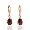 Classic Teardrop Zircon Earrings, Colorful Rose Gold-Plated European & American Fashion for Women