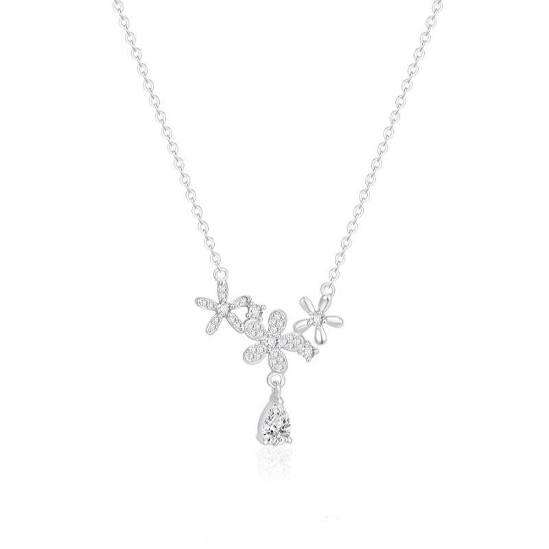 Blühender Wassertropfen Halskette Leichter Luxus Nischen-Design Schlüsselbein Kette Vielseitiger Artikel Schmuck für Freundin Und Freund Geschenke Qualität