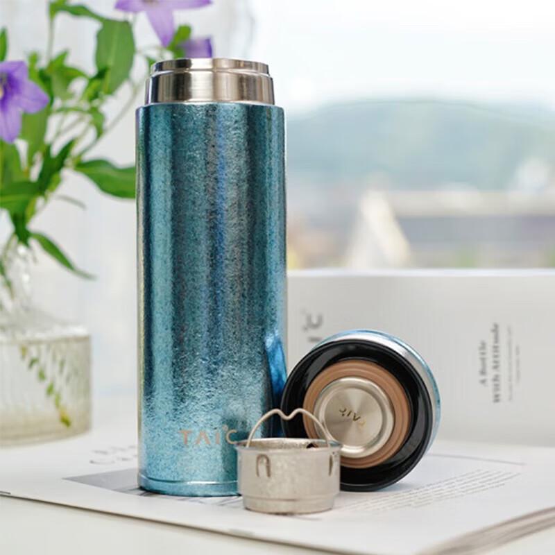 TAIC Pure Titanium Insulated Water Bottle with Tea Infuser