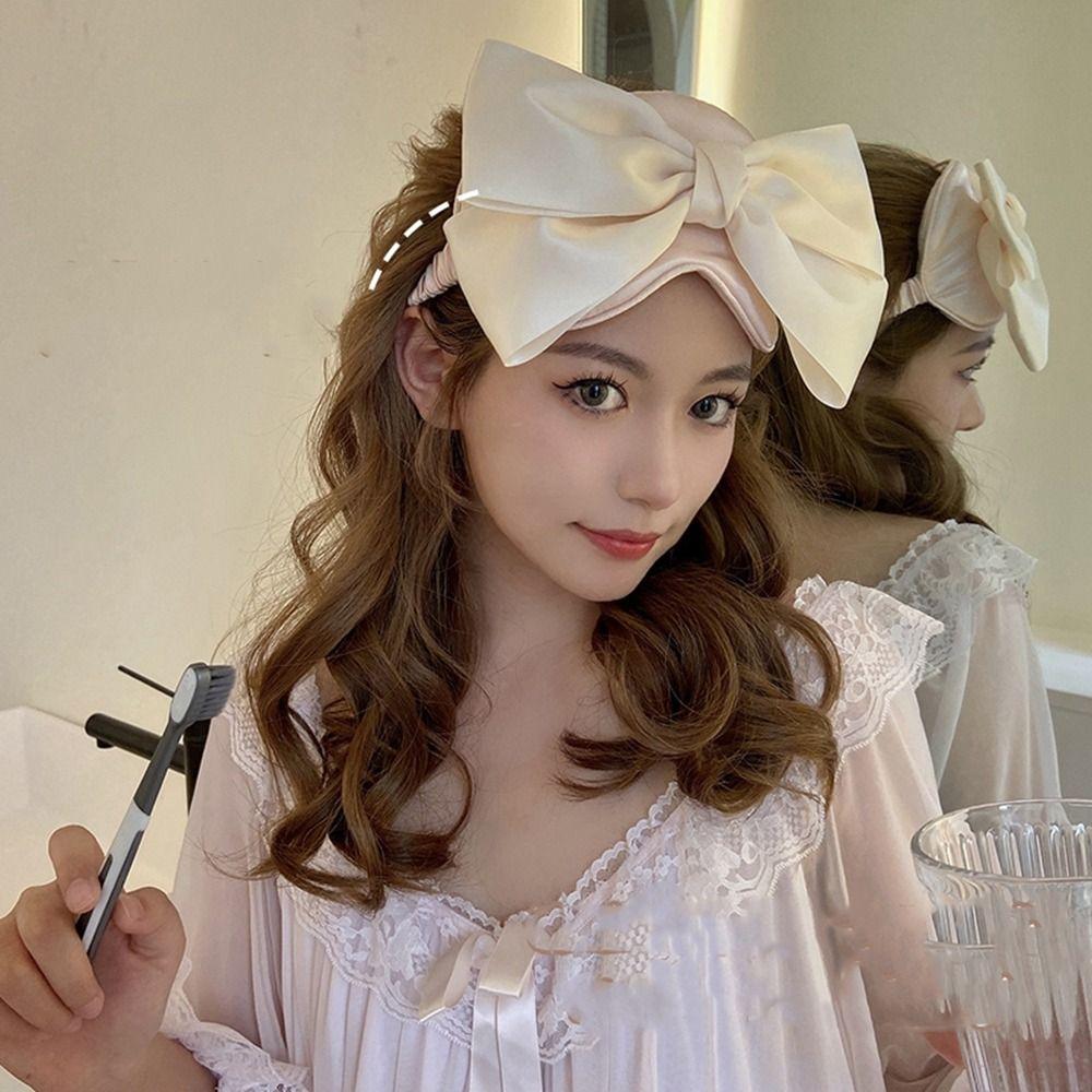 Fashion Silk Sleep Eye Mask Bow Sleeping Eye Patch Portable Shading Sleeping Mask  Travel