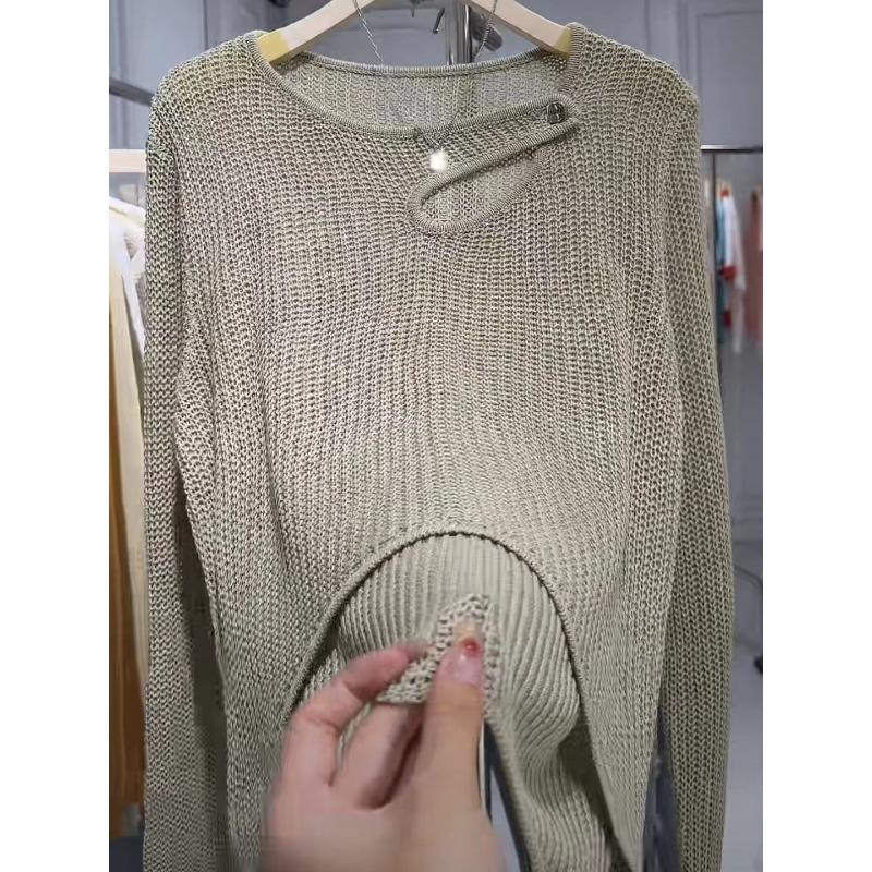 

Весна Осень Горячий Стиль Чистая Похоть Высококлассная Мода Свободная Стройнящая Прикрывающая Тело Повседневная Базовая Верхняя Одежда M хаки