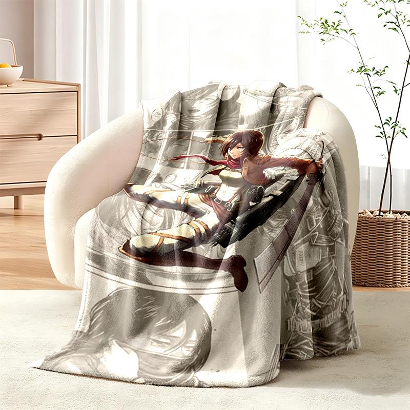 Attack on Titan blanket Flannel Blanket Soft Cozy Plush Throw for Sofa Bed Lightweight Home Decor