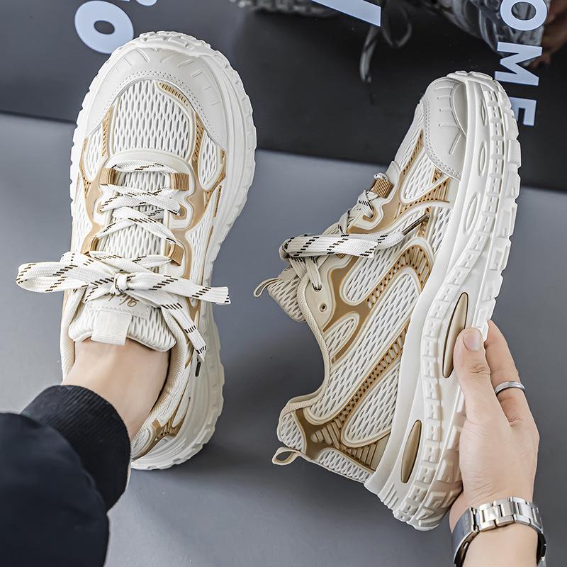 2025 new men's shoes summer mesh breathable men's comfortable casual shoes platform versatile dad shoes sports trendy shoes