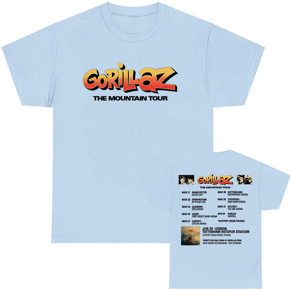 Gorillaz The Mountain Tour 2026 T-shirt Short Sleeve Loose Men/Women Tshirts Fashion Loose Unisex Streetwear Hip Hop Clothes