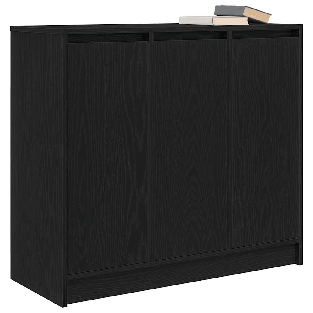Sideboard in Black Oak Look 85 x 34 x 76 cm Engineered Wood