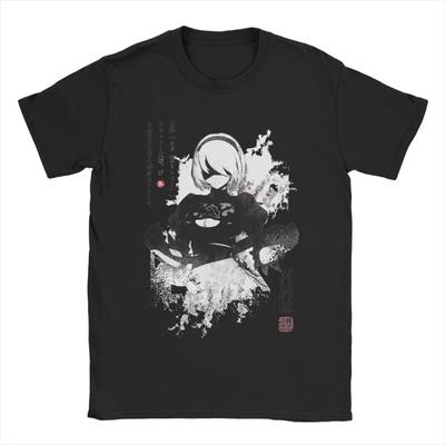 Damen T-Shirt NieR:Automata 2B Lässiges Damen-T-Shirt Kurzarm Rundhals T-Shirt Damenmode Top T-Shirt