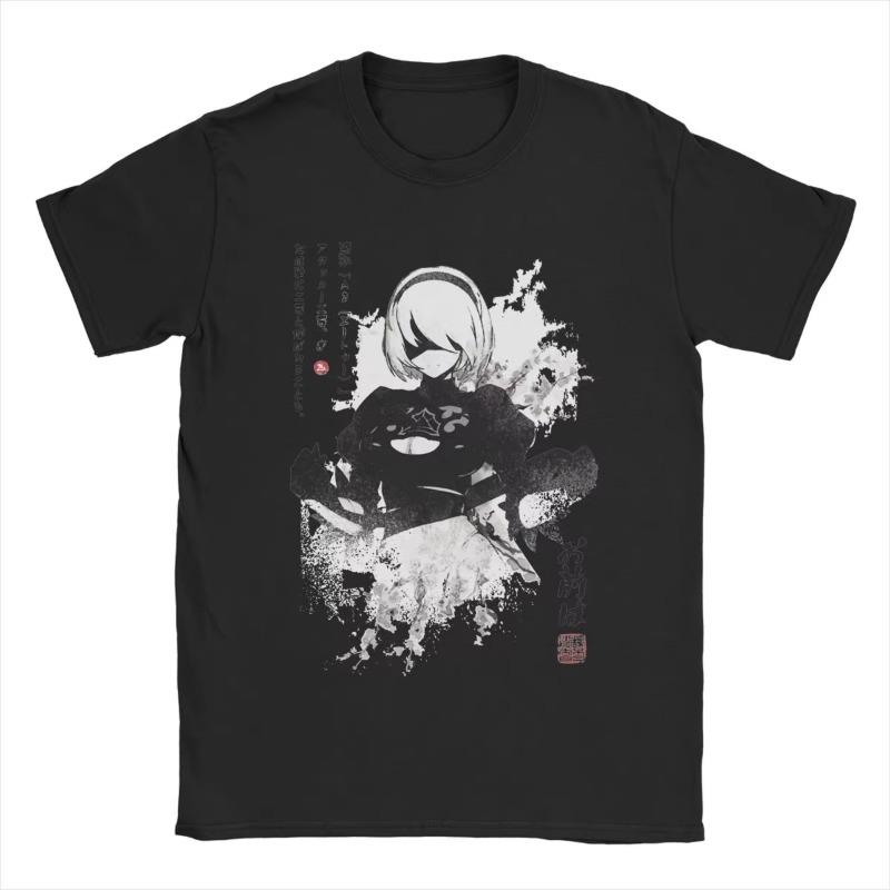 Women's T-shirt NieR:Automata 2B Casual Women's T-shirt Short Sleeve Crew Neck T-shirt Women's Fashion Top T-shirt