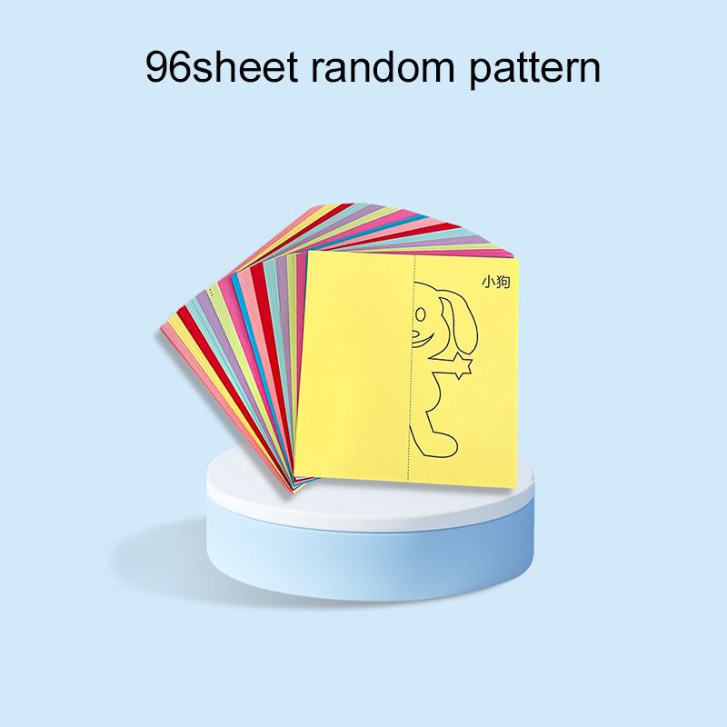 48/96sheets Children Paper Cuttings Toys Early Education Toy Colored Paper Handmade Painting Art Supply Handicrafts for Kids TMZ