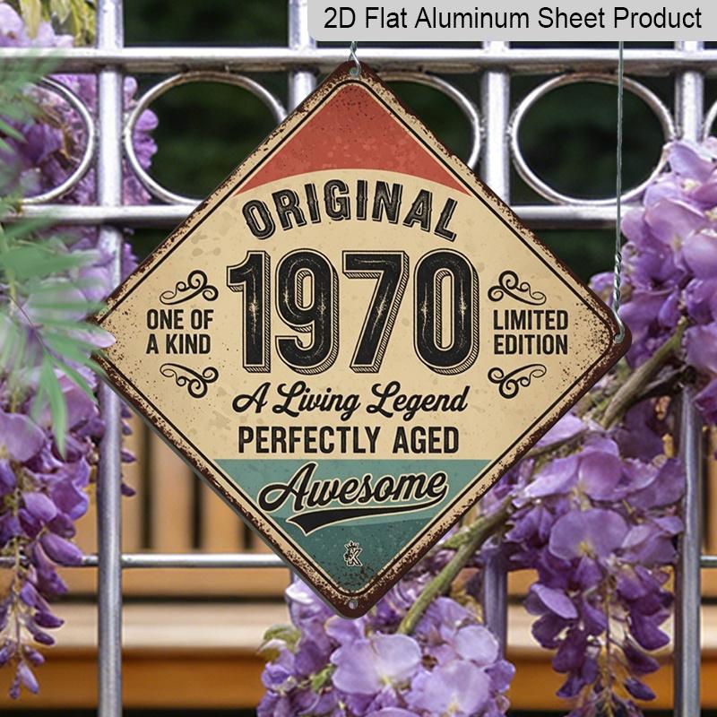 

2D Flat, 1pc, Vintage Metal Aluminum Sign Ornament, Original 1970 A Living Legend, Decorative Sign, Vintage Wall Art, Home Decor, Suitable for 20*20cm