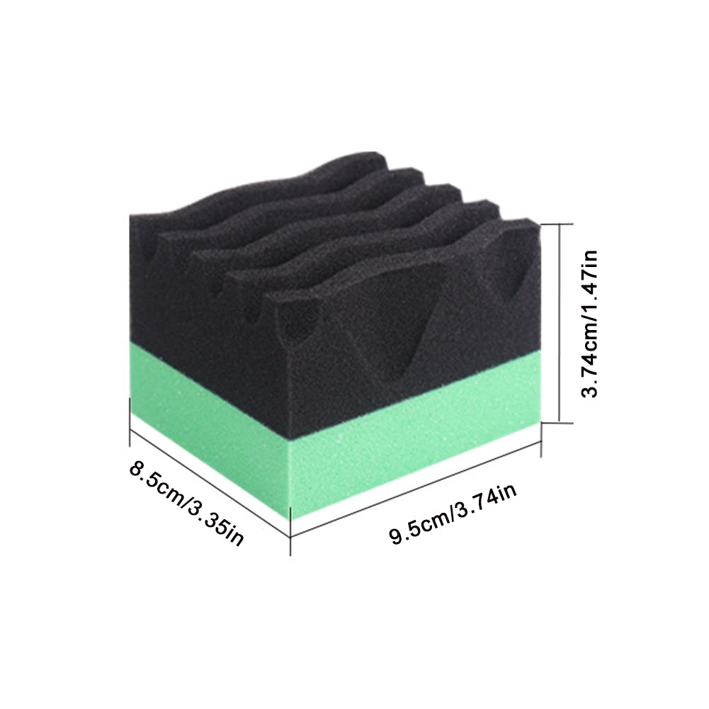 Car Square Polishing Waxing Sponge Durable Water-Groove Sponge for Oil Stain Removal Car Care Automotive Detailing Cleaning Tool