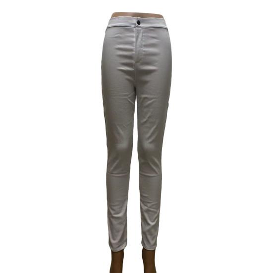 Women Skinny Trousers Slim Fit Solid Color Pants Cotton Blend High Waist Casual Trousers for Office Street Party Dating