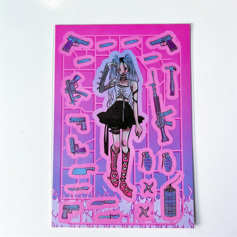 Korean ins Sweet Cool Girl Sticker Scrapbooking Diary DIY Album Decoration Sticker Aesthetic Stationery Art Supplies Personalizd