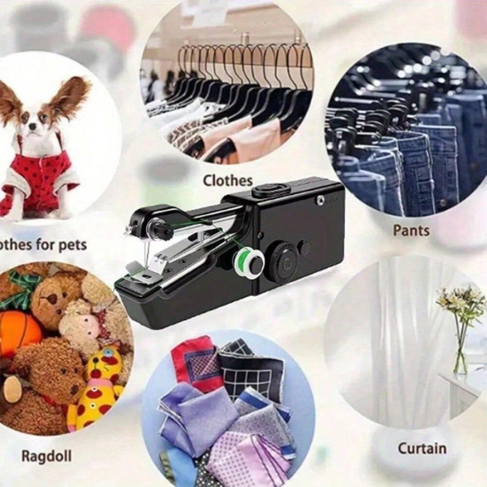 

Мини-ручная швейная машинка, быстрая швейная портативная швейная машинка, портативная швейная машинка, подходящая для дома - белая чёрный