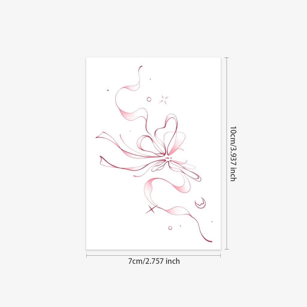 Tattoo Sticker Pink Waterproof Long-Lasting Female Arm Bow Disposable Temporary Tattoo Sticker
