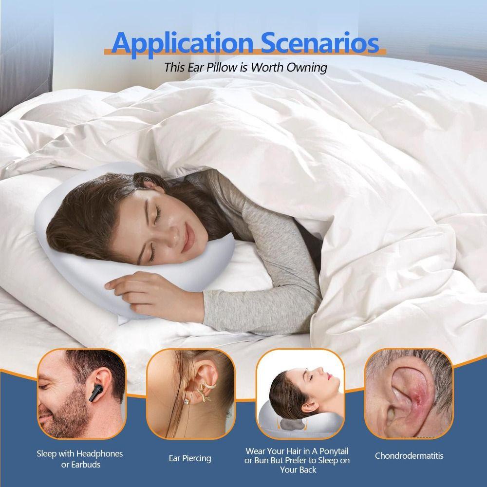 Portable Ear Piercing Pillow Ergonomic Ear Hole Donut Pillow Soft Ear Guard Pillow Bedroom