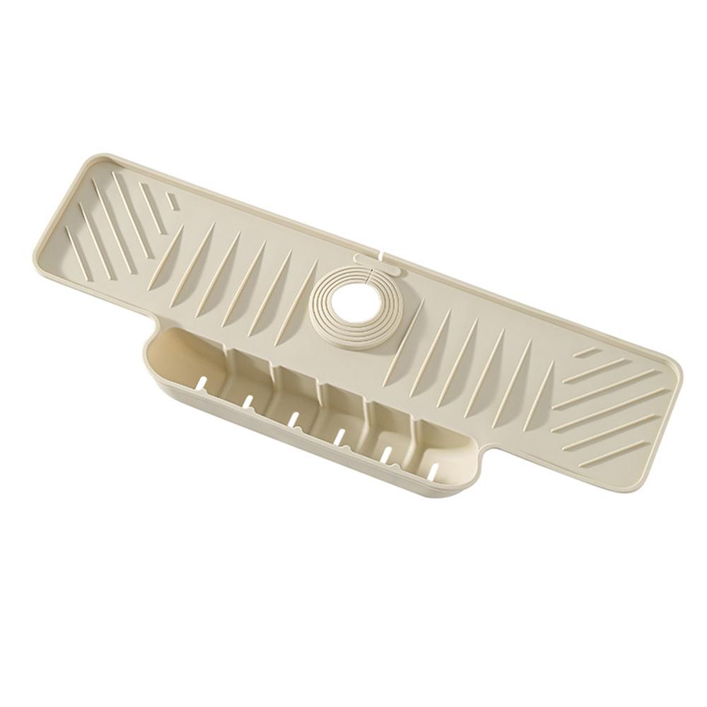 Silicone Faucet Splash Guard Mat Faucet Sink Drying Mat Dish Sponge Holder for Home Kitchen