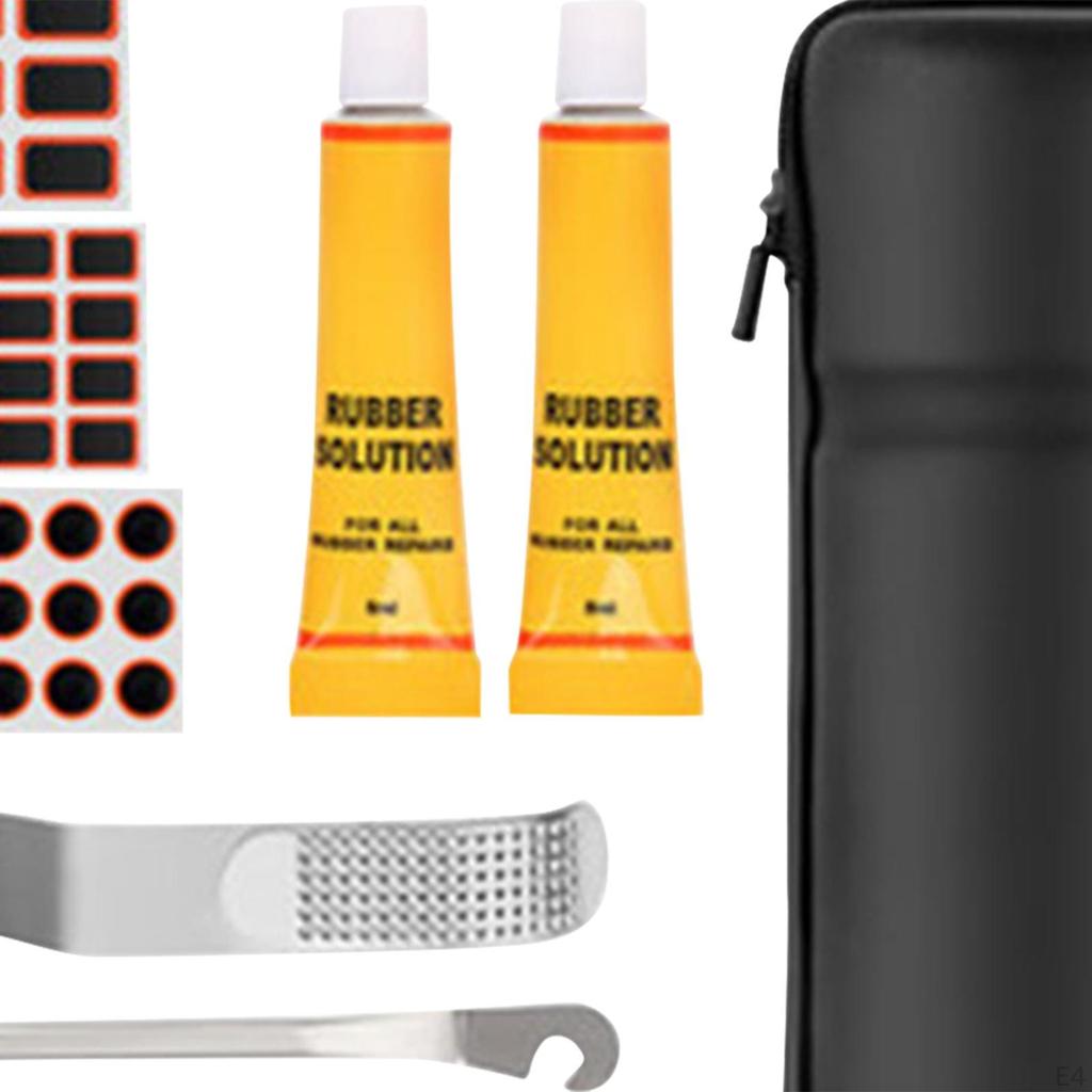 Bicycle Maintenance Tool Set with Tire Repair Accessories and Carrying Case