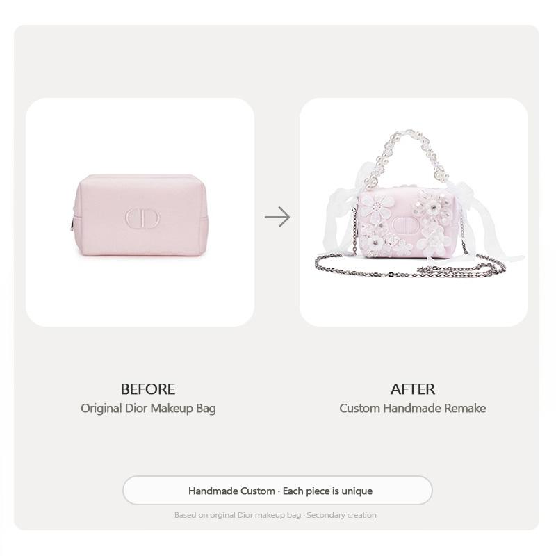 Handgefertigte DIY-Make-up-Tasche im Dior-Stil