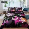 Home Living Luxury 3D Love Music Bedding Set Duvet Cover Pillowcase Kids Bedding Set Queen and King EU/US/AU/UK Size