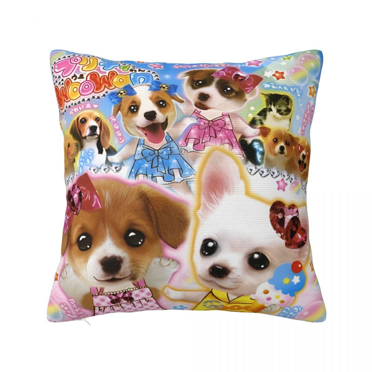 

Kawaii Cartoon Animal Pillowcase Polyester Cushion Cover Gift Japanese Pillow Case Cover Home Square 40*40cm 12x12Inch