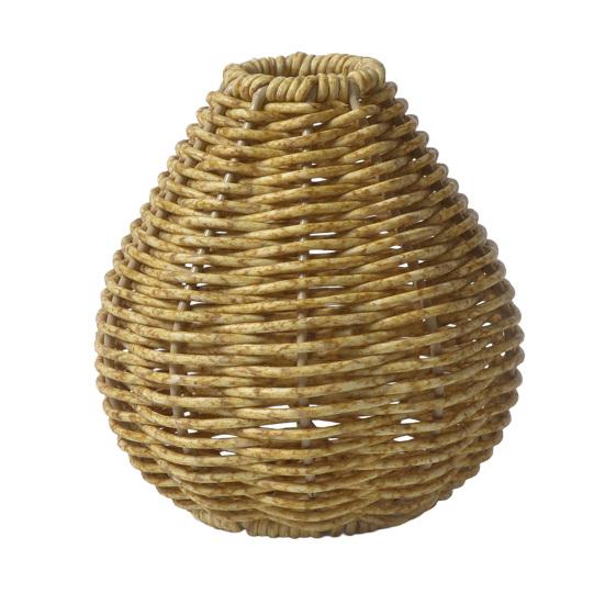 Woven Faux Rattan Vase Handmade Indoor Decorative Vase for Dried Artificial Flowers Rustic Farmhouse Boho Wicker Vase Basket for Table Centerpiece A жёлтый