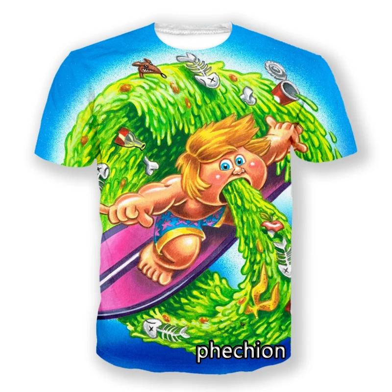 Camisetas Gráficas de Cubo de Basura de Dibujos Animados para Niños Estampado 3D Camisetas de Anime para Niños Moda Hombres Mujeres Manga Corta Cuello Redondo Camiseta Harajuku Y2k Top