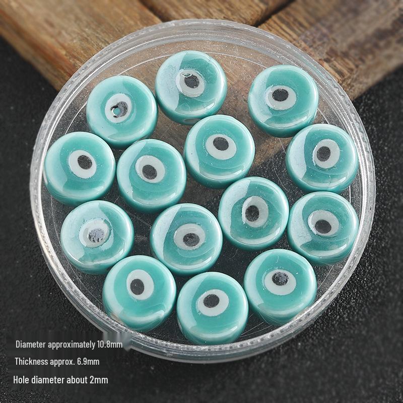 Colored Spacer Demon Eye Ceramic Bead Bracelet - DIY Jewelry Accessory with Loose Beads for Bracelets and Phone Chains