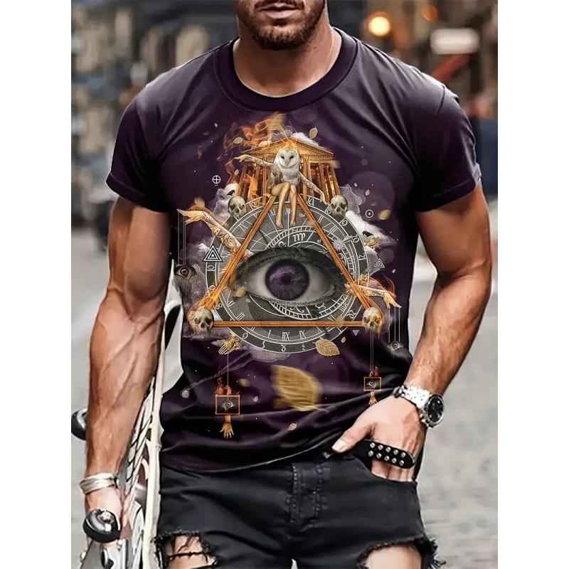 Men's Simple Top Fashion Printed Short Sleeve Loose T-Shirts Men’s