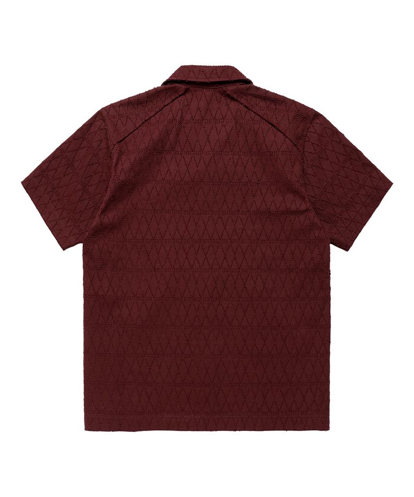 THEVINYLHOUSE Texture Check Shirts Wine