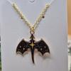 New Gothic Fantasy Dragon Black Bat Wing Celestial Star Dangle Earrings Necklace Set for Women Halloween Witch Punk Jewelry Sets
