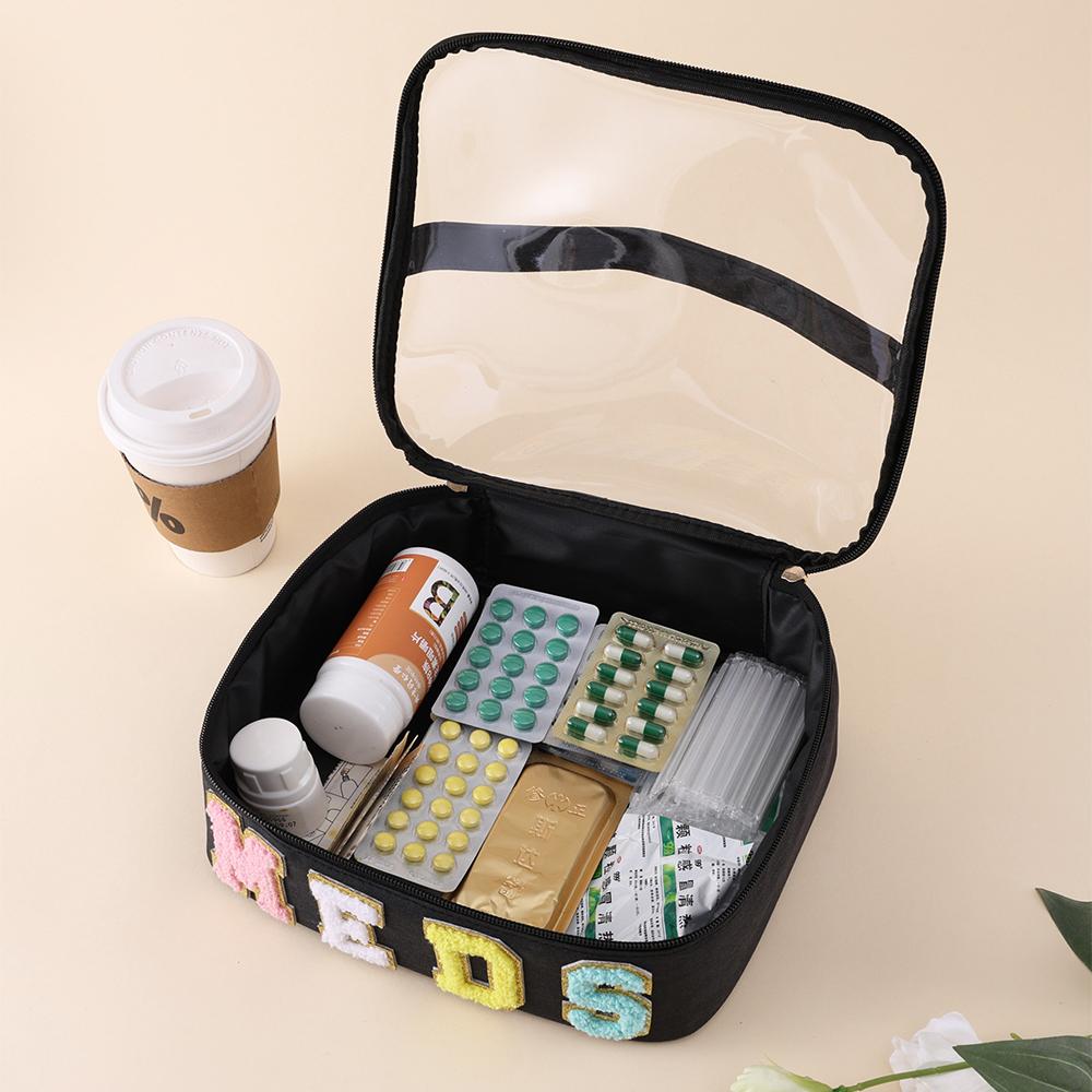 Portable Medicine Storage Bag Travel First Aid Kit Drug Storage Oxford Cloth Home Practical Medicine Box Makeup Wash Bag