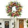 Floral Wreath Artificial Spring Wreath Handmade Wreath Minimal Upkeep Realistic Emulation Silk Wreath Design 10 Inches