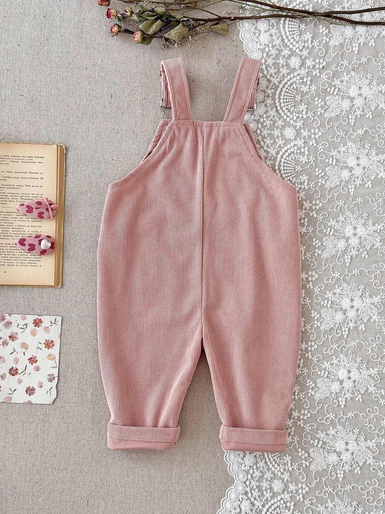 Cord-Latzhose mit Blumenstickerei für Baby-Mädchen - Frühling bis Herbst Mode