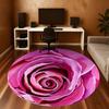 1pc Red rose Pattern Office Round Rugs, Under Chair Round Rugs for Living Room, Bedroom, Bathroom Decoration Carpet 091887