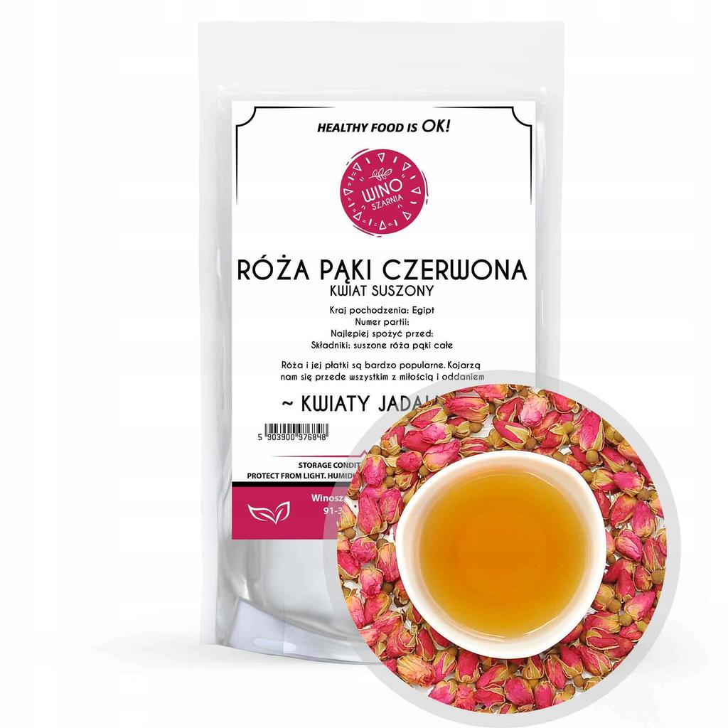 Kwiat Róży Pąki Czerwone Całe Suszony - 100g